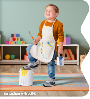 Easton, lives with pLGG, holding a paint can