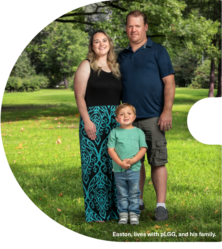 Easton, lives with pLGG, with his family