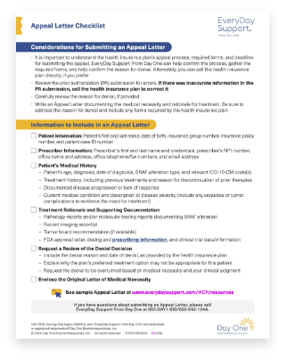 Checklist and sample appeal letter