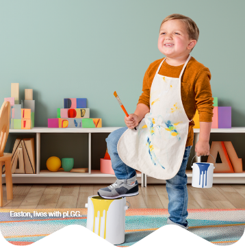 Easton, lives with pLGG, holding a paint can